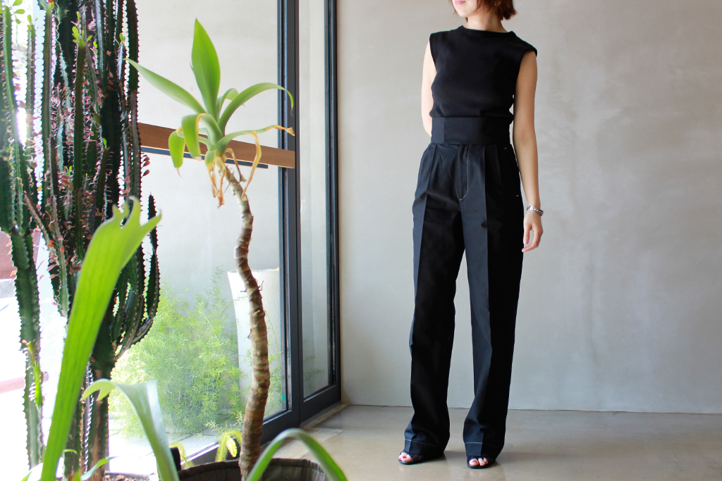 FUMIKA UCHIDA - SILK BACK SATIN HIGH WAIST TROUSERS: VIOLA STELLA