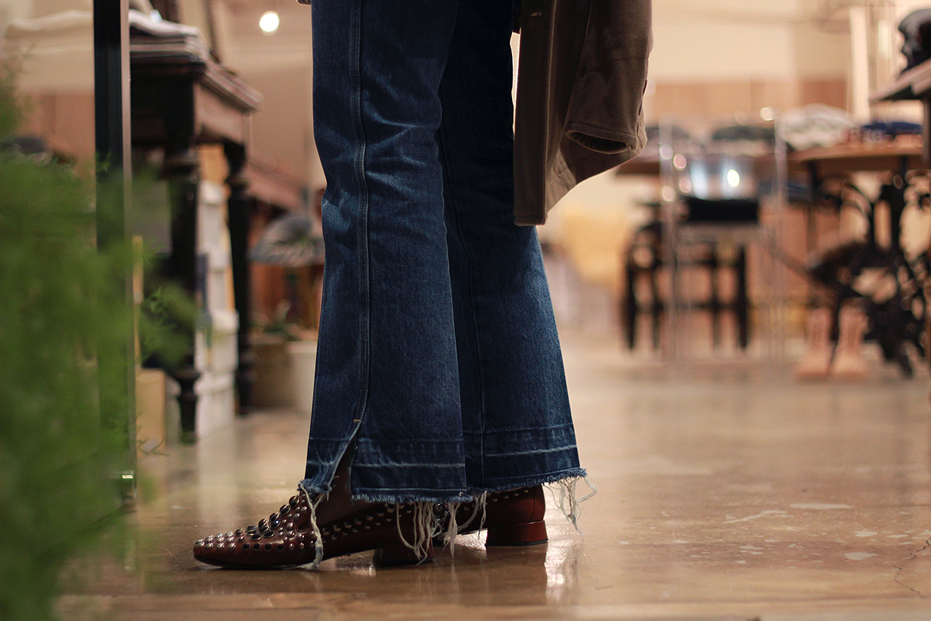 FUMIKA UCHIDA DENIM CENTER PRESS PANTS