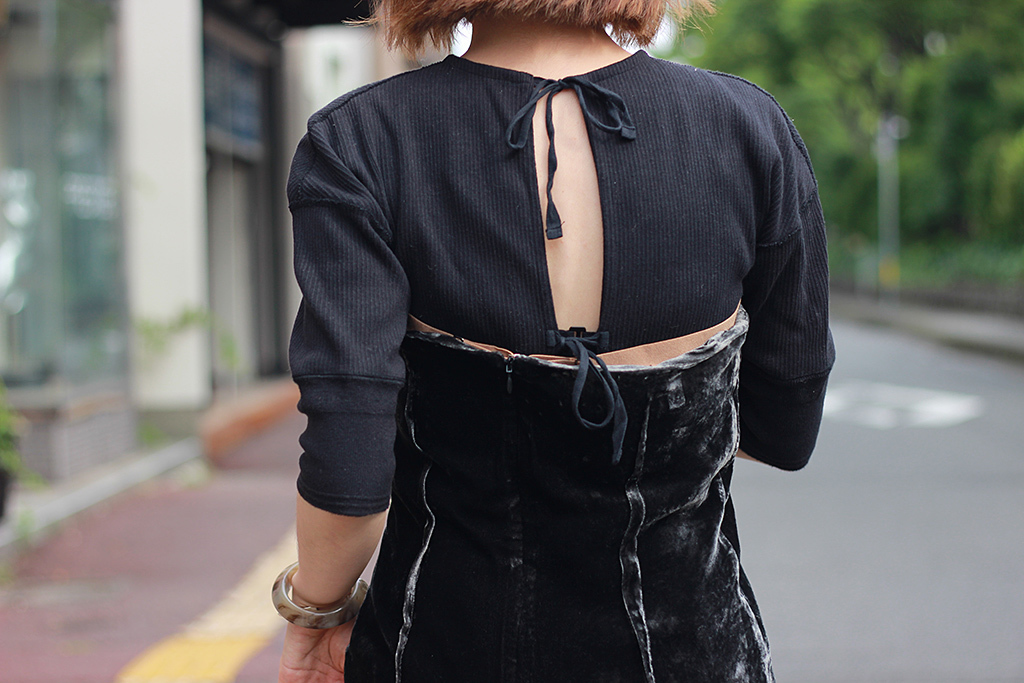 FUMIKA_UCHIDA - CRUSH VELVET CUT OFF TOP: VIOLA STELLA women's blog