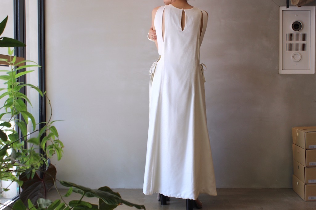 FUMIKA_UCHIDA - SILK MOIRE APRON DRESS: VIOLA STELLA women's blog