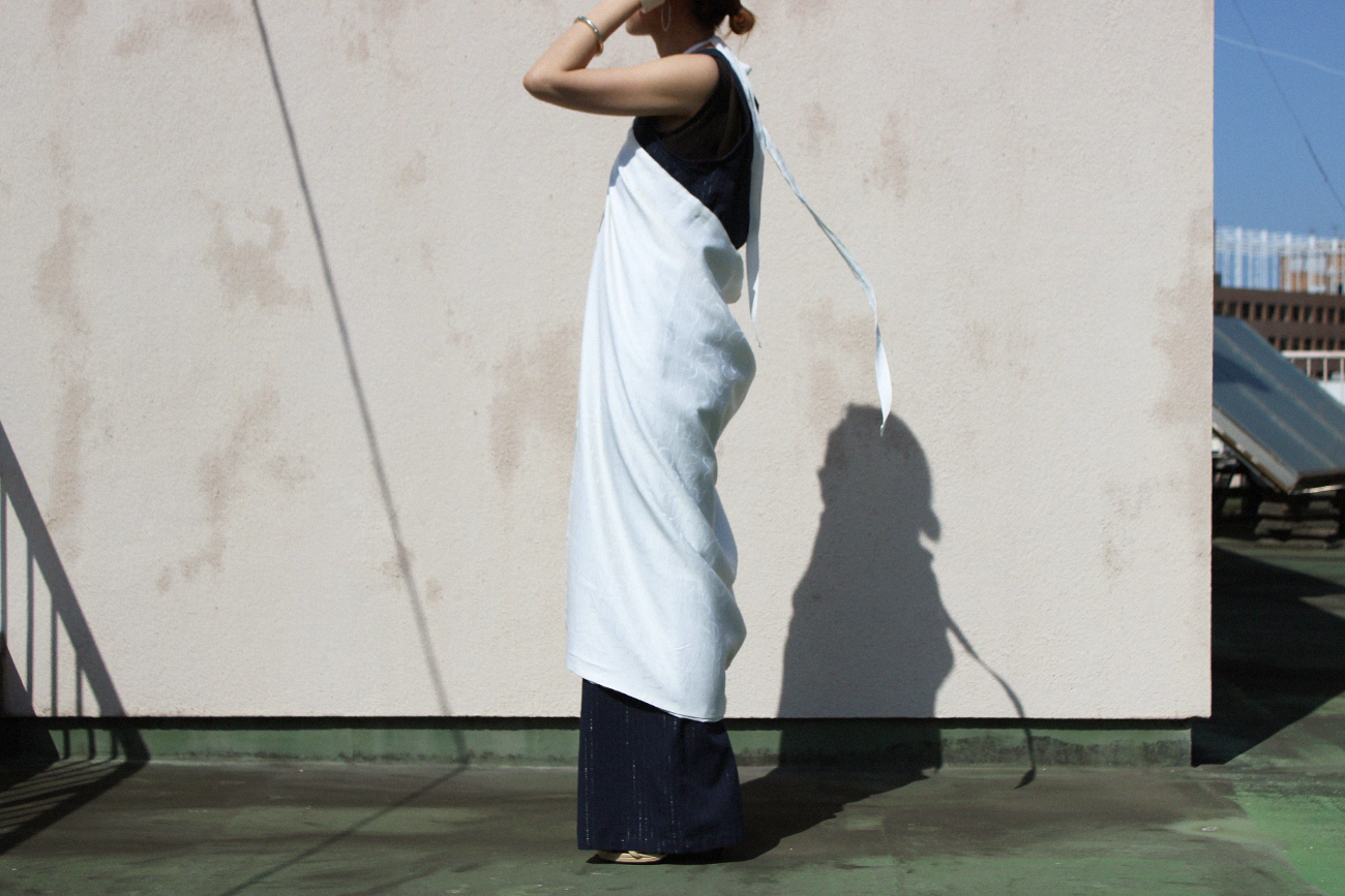 FUMIKA_UCHIDA - SILK MOIRE APRON SKIRT: VIOLA STELLA women's blog